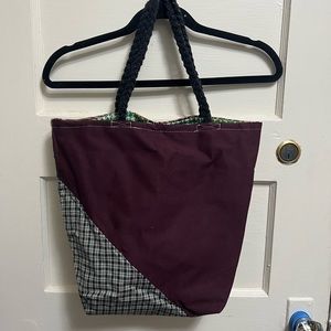 Upcycled tote bag from dead stock fabric.